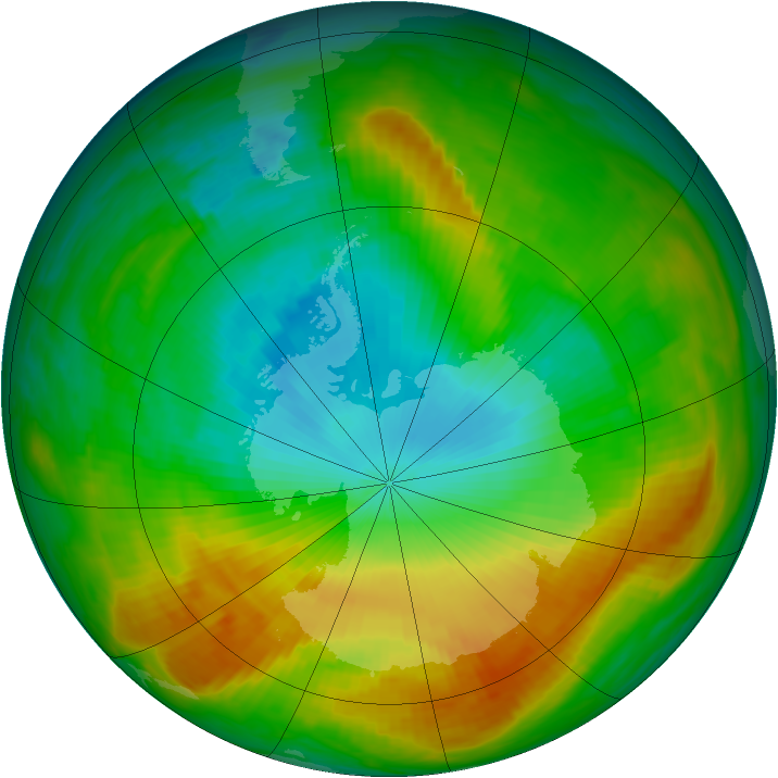 Antarctic ozone map for 16 November 1980